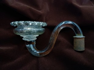 Antique Murano Clear Glass split chandelier arm
