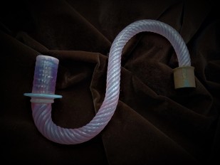 Antique Murano pink and blue rope Glass Chandelier arm 
