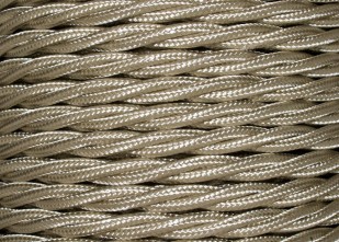 100 METRES of Braided 3 core silk flex lighting cable beige 0.75mm