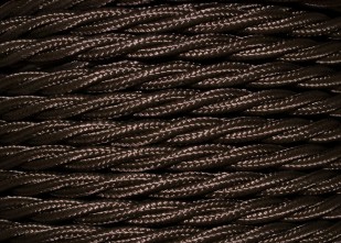 3 Core Braided Silk Flex Electrical Cable 0.75mm BROWN