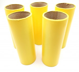 5 x Chandelier Candle Tubes Card yellow 100mm x 32mm