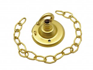 Chandelier Ceiling Rose Hook and chain in gold 15 kgs max load