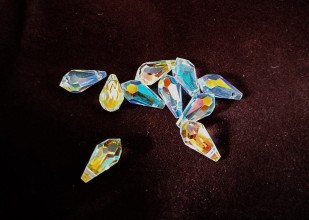 Clear AB Faceted Teardrop Glass Crystal Bead chandelier drops Multicolour