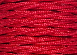 RED 3 Core Braided Silk Flex Electrical Cable 0.75mm