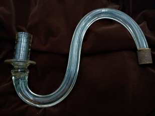 Large antique Murano Clear Glass Chandelier arm for candle