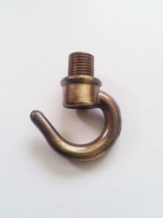 CHANDELIER HOOK OPEN HOOK -10 mm THREAD - IN BRUSHED ANTIQUE