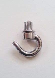 CHANDELIER HOOK OPEN HOOK 10 mm THREAD MALE, CHROME  40MM IN HEIGHT 32MM WIDTH