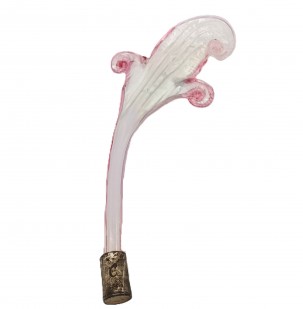 Murano glass wall light Leaf blue and pink