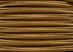ROUND OVERBRAID 3 CORE FLEX ELECTRIC LIGHTING CABLE PERIOD CORD OLD GOLD 0.50 MM