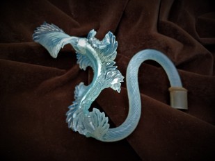 Original Antique Venetian Chandelier blue glass Leaf 