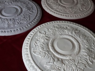 Plaster ceiling rose with flower pattern