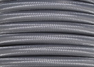 100 Metres of Braided Round silk flex Cord in Grey 3 core 0.50mm