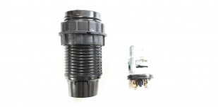 Bakelite B15 SBC lamp holder black plain or threaded skirt plus rings M10 base