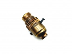 Switched lamp holder BC B22 old Brass half inch base thread