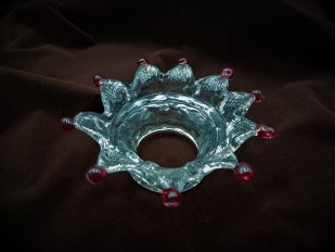 Venetian Chandelier Glass Stem Collar With Red Tips 