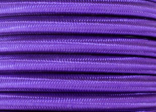 100 Metres of Braided Round silk flex Cord in Violet 3 core 0.50mm