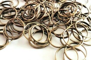 Antique brass chandelier rings for pinning crystal and glass Pack of 100