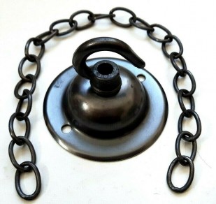 Solid Brass Bronzed Ceiling Rose dome Hook and chain various lengths for ceiling light