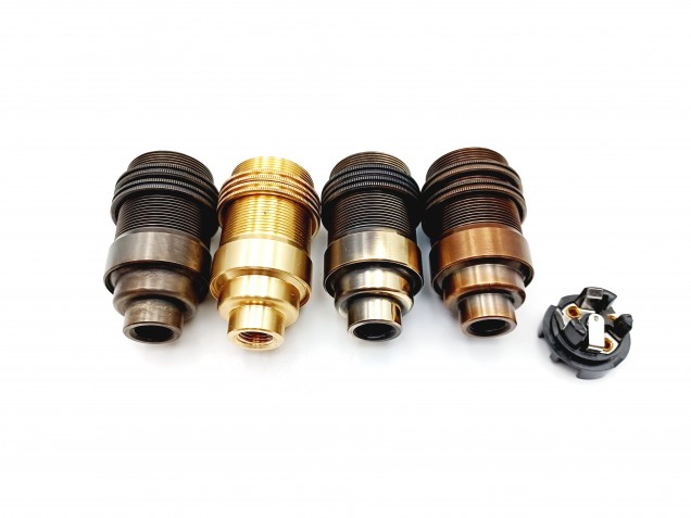 E14 Solid Brass Lamp Holder Brushed Antique Finish