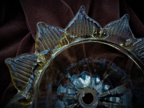 Tinted Venetian Chandelier Glass Dish Pan 