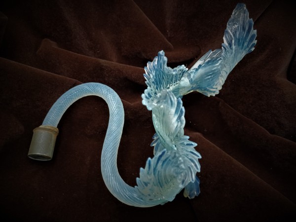 Original Antique Venetian Chandelier blue glass Leaf 