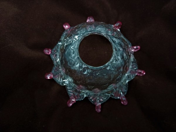 Venetian Chandelier glass dish pan with red tips 123mm width 