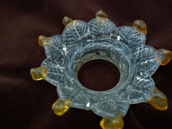 Venetian Chandelier Glass Collar With Amber Tips