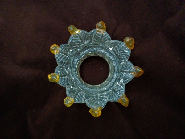 Venetian Chandelier Glass Collar With Amber Tips