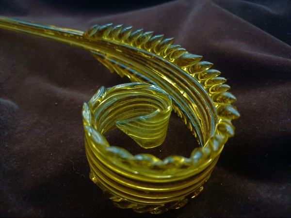 Venetian Chandelier glass amber leaf crook