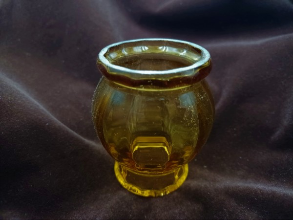 Venetian Chandelier glass stem spacer tinted amber SOLD