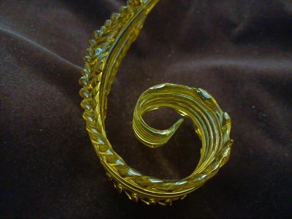 Venetian Chandelier glass amber leaf crook