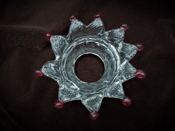 Venetian Chandelier Glass Stem Collar With Red Tips 