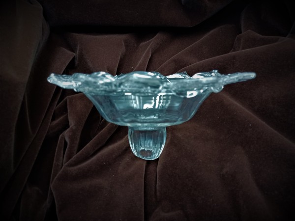 Antique Venetian Murano Chandelier glass pan with stem