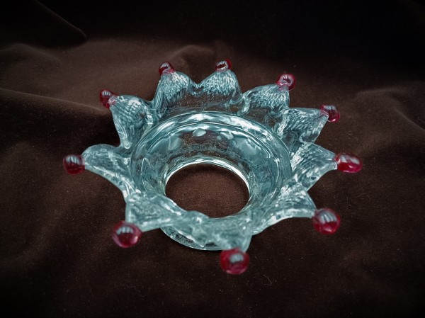 Venetian Chandelier Glass Stem Collar With Red Tips 