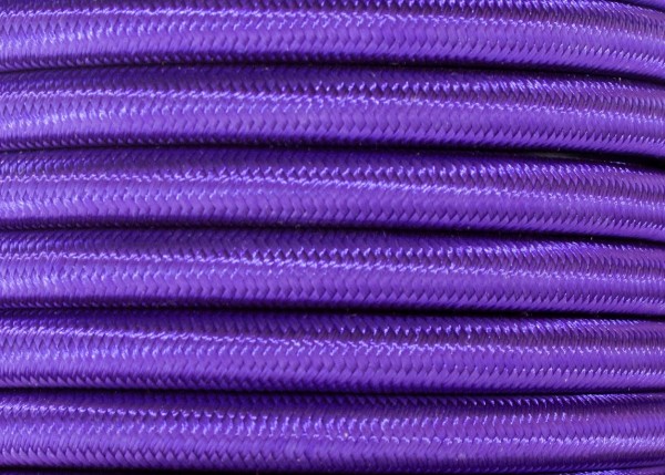 100 Metres of Braided Round silk flex Cord in Violet 3 core 0.50mm