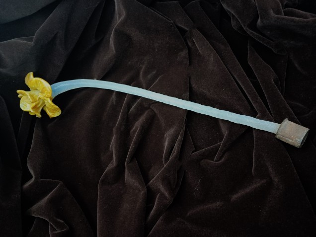 Antique Murano Yellow Glass Chandelier Flower 