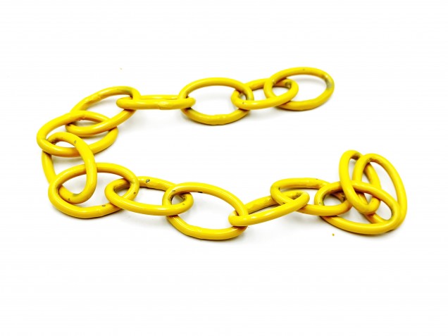 Yellow and chrome ceiling rose hook large or small with optional chain