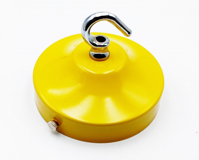 Yellow and chrome ceiling rose hook large or small with optional chain
