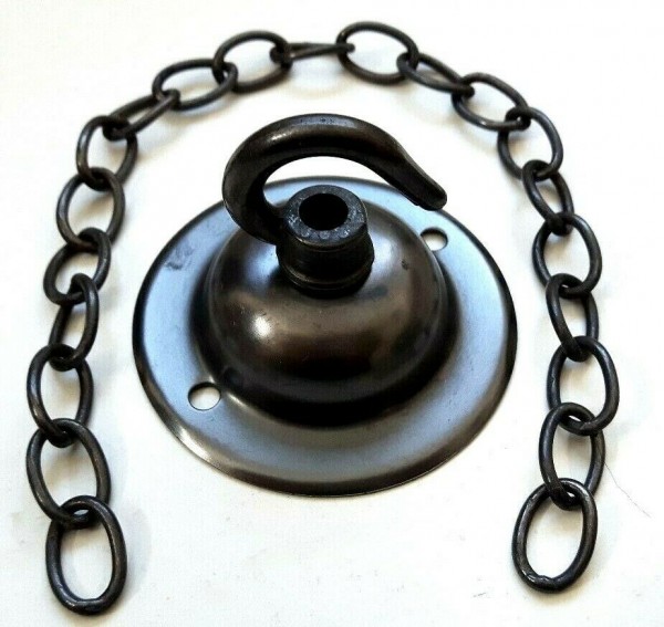 Solid Brass Bronzed Ceiling Rose dome Hook and chain various lengths for ceiling light